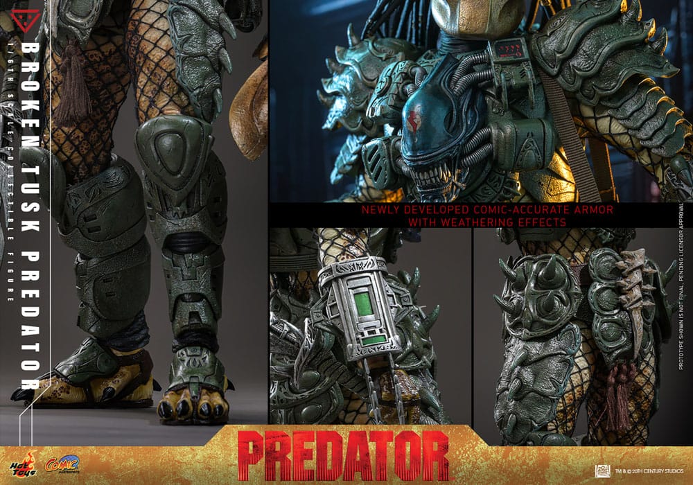 Alien vs. Predator Comic Masterpiece Action Figure 1/6 Broken Tusk Predator 35 cm